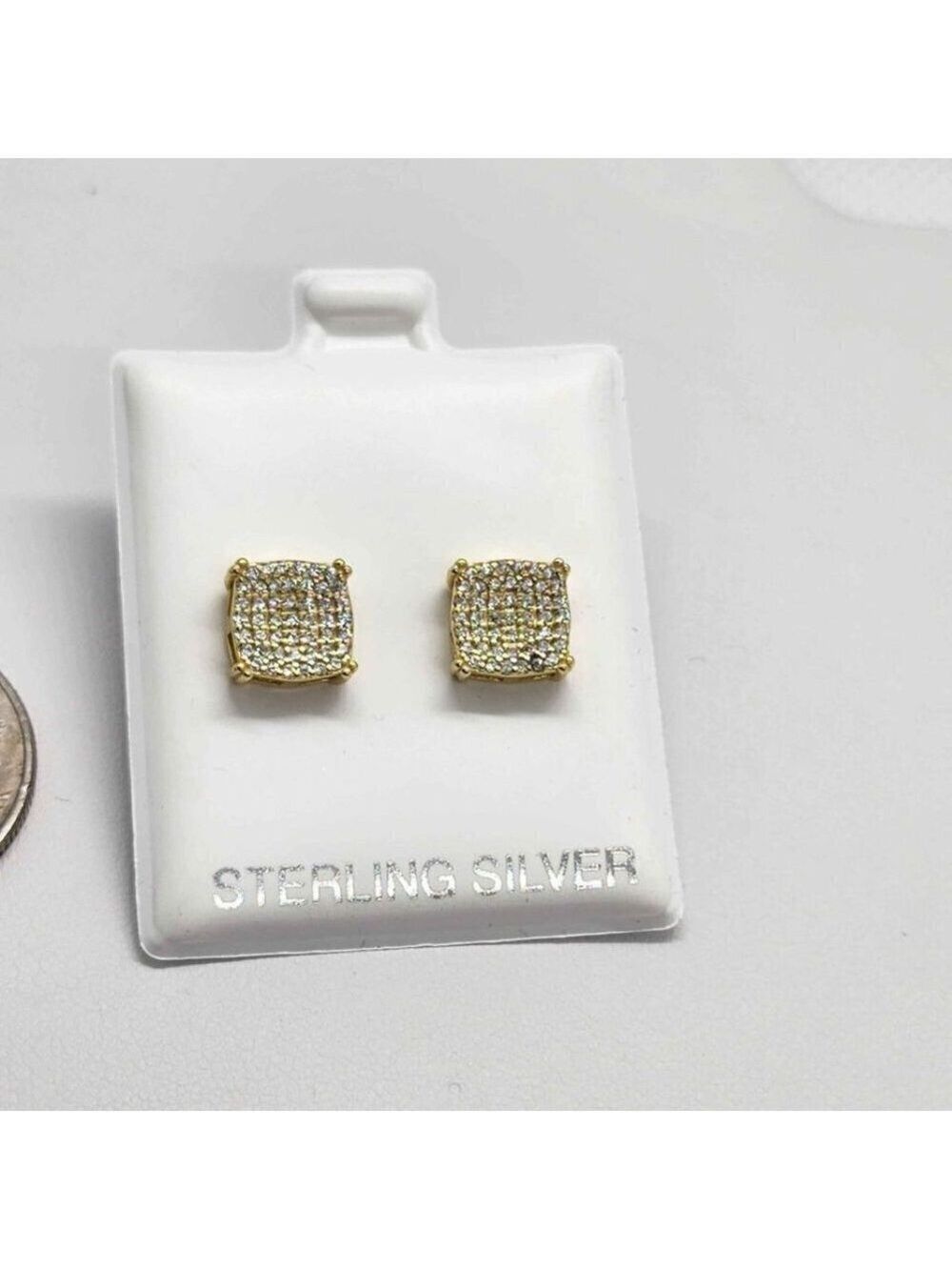 BRAND NEW   Sterling Silver 925 Square Design Earrings